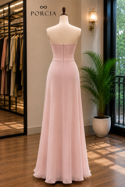 Blush Corset Drape Gown