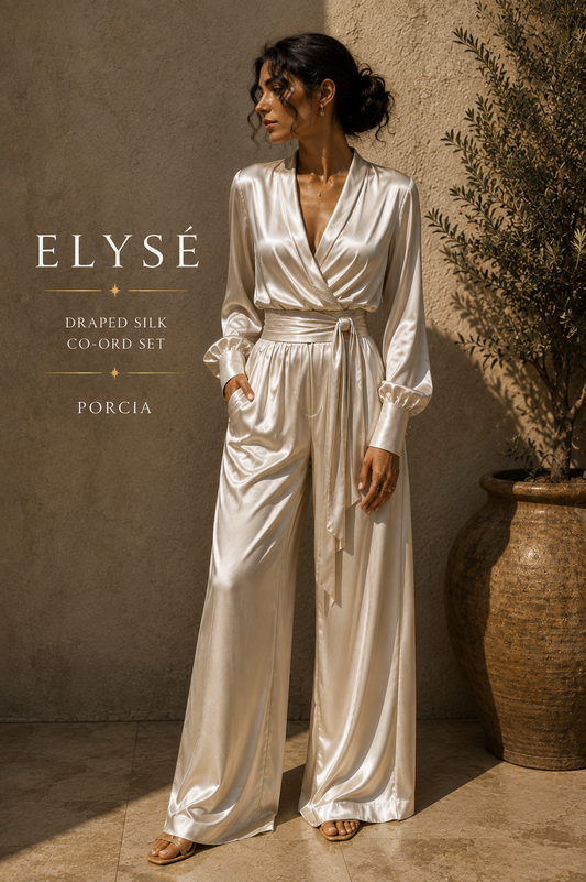 ELYSE — Draped Silk Co-Ord Set