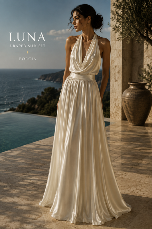 LUNA — Draped Silk Set