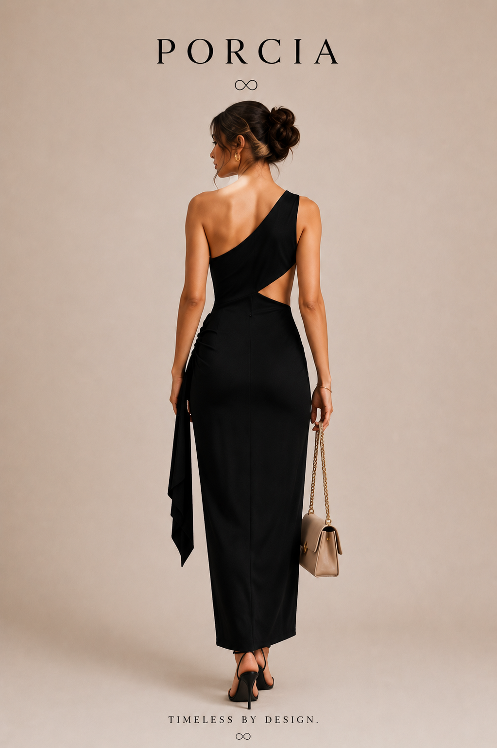 The Noire Draped Maxi Dress