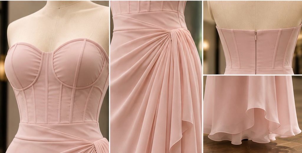 Blush Corset Drape Gown